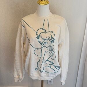 Disney Cream Sweatshirt with Blue Tinkerbell Design